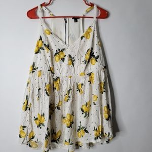 Torrid Lemon Printed Swing Flare Tank Size 2 2XL